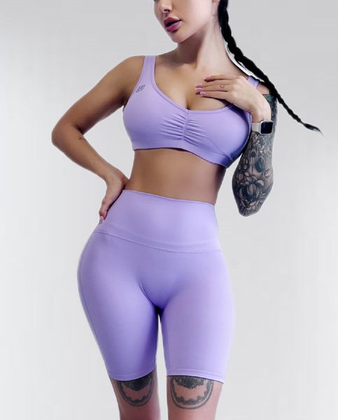 copy_Костюм для фитнеса женский LILAFIT комплект шорты и топ лиловый размер S LFT000022 фото