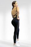 Спортивний жіночий комбінезон LILAFIT для гімнастики йоги фітнесу чорний з сіточкою розмір L LFJ000014 фото
