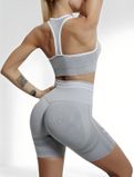 Костюм для фитнеса женский LILAFIT комплект шорты и топ серый размер S LFT000018 фото