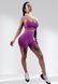 Костюм для фітнесу жіночий LILAFIT комплект шорти та топ фіолетовий в рубчик розмір S LFT000025 фото 2