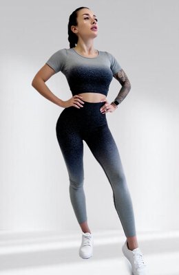 Костюм для фитнеса женский LILAFIT серый градиент размер S LFS000032 фото