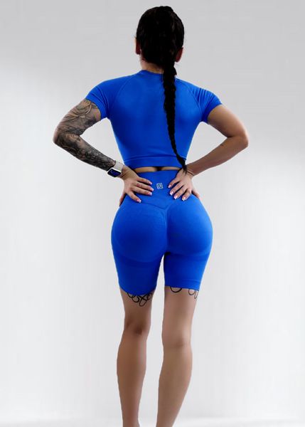 Костюм для фітнесу жіночий LILAFIT комплект шорти та топ синій розмір S LFT000010 фото