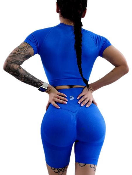 Костюм для фітнесу жіночий LILAFIT комплект шорти та топ синій розмір S LFT000010 фото