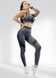 Костюм для фітнесу жіночий LILAFIT комплект лосіни пуш ап та топ сірий розмір S LFS000119 фото