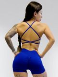 Костюм для фитнеса женский LILAFIT комплект шорты и топ синий размер S LFT000030 фото
