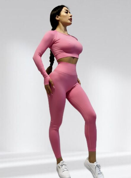 Костюм для фітнесу жіночий LILAFIT рожевий розмір S LFS000069 фото