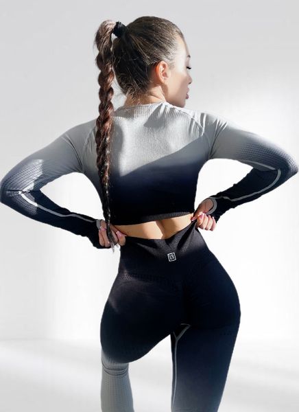 Костюм для фитнеса женский LILAFIT черный градиент размер S LFS000035 фото