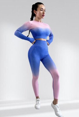 Костюм для фітнесу жіночий LILAFIT рожево-блакитний градієнт розмір S LFS000019 фото