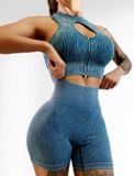Костюм для фитнеса женский LILAFIT комплект шорты и топ изумрудный размер S LFT000015 фото