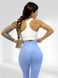 Костюм для фитнеса женский LILAFIT комплект лосины пуш ап голубые и топ белый размер S LFS000055 фото 4