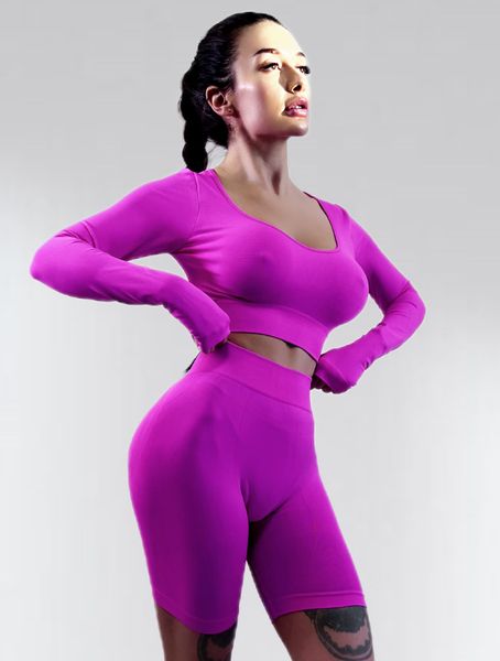 Костюм для фітнесу жіночий LILAFIT комплект шорти та топ рожевий розмір М LFT000016 фото
