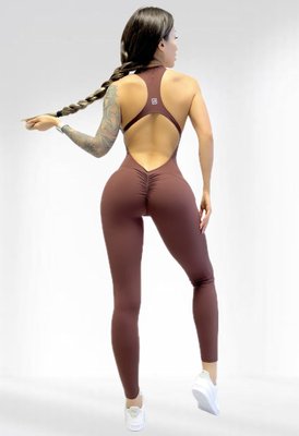 Спортивний жіночий комбінезон LILAFIT для гімнастики йоги фітнесу коричневий розмір S LFJ000013 фото
