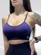 Костюм для фитнеса женский LILAFIT комплект лосины пуш ап и топ черно-фиолетовый размер S LFS000039 фото 4
