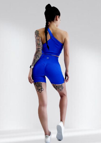 Костюм для фитнеса женский LILAFIT комплект шорты и топ ярко-синий размер S LFT000019 фото