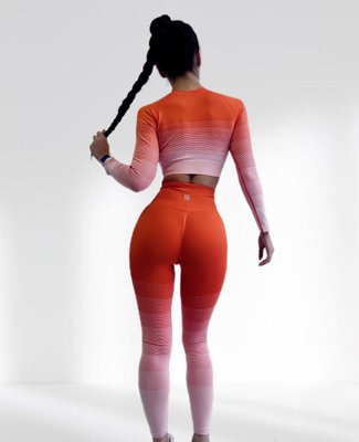 Костюм для фітнесу жіночий LILAFIT помаранчевий градієнт розмір S LFS000093 фото
