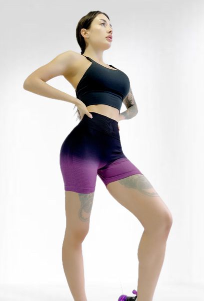 Шорти пуш ап для фітнесу жіночі LILAFIT фіолетовий градієнт розмір S LFH000010 фото